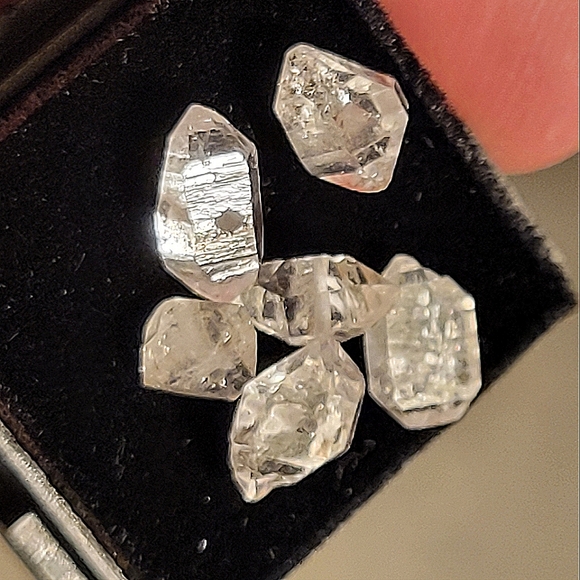 10x Natural Herkimer Diamond Pre-Drilled Beads Unisex Bracelet Jewelry Loose Gem - Picture 3 of 8